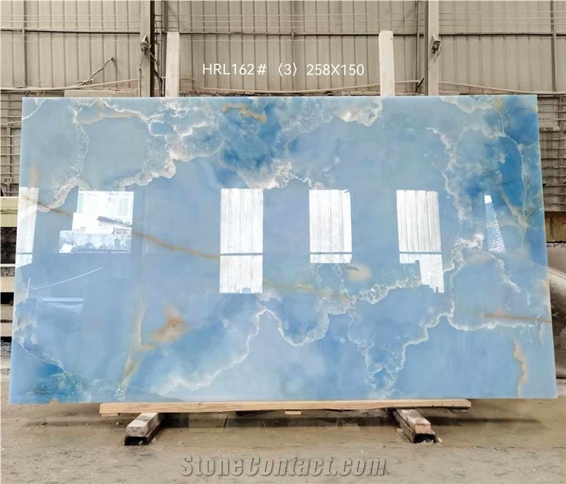 Golden Blue Onyx Slabs Decoration Application Scene