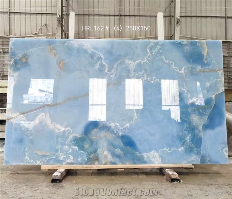 Golden Blue Onyx Slabs Decoration Application Scene