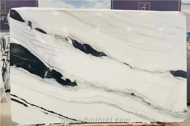 White Panda Marble Polished Slabs