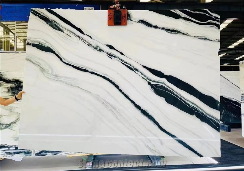 White Panda Marble Polished Slabs