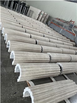 Beige Marble Carved Column For Project