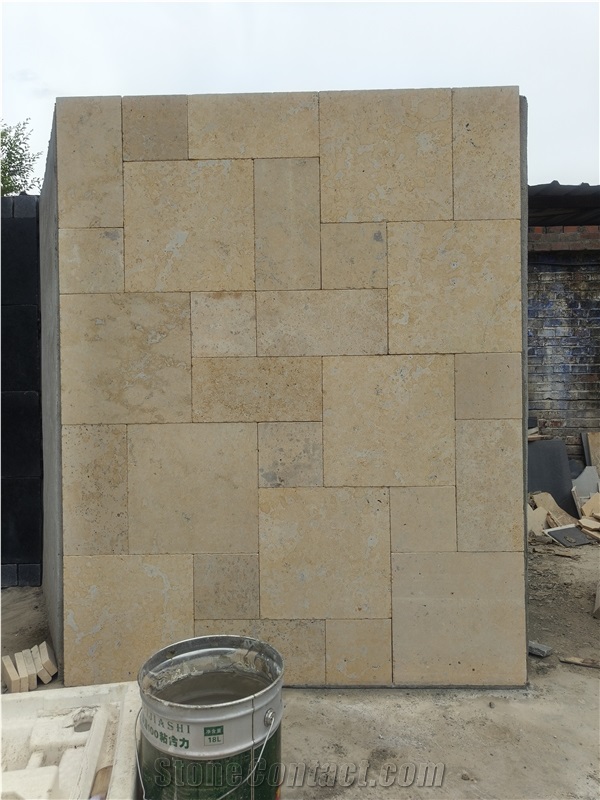 Regular And Irregular Beige Limestone Paving Stone