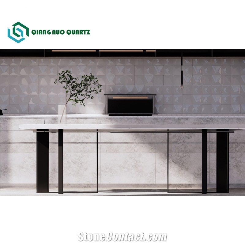 Light Gray Polished High Hardness Quartz Slabs