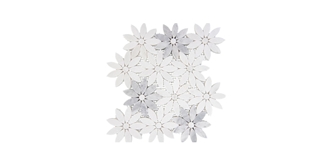 Aladara Thassos & Carrara Marble Flower Mosaic