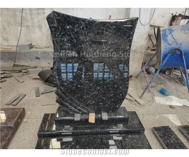 Blue Pearl Granite Monument Custom Design
