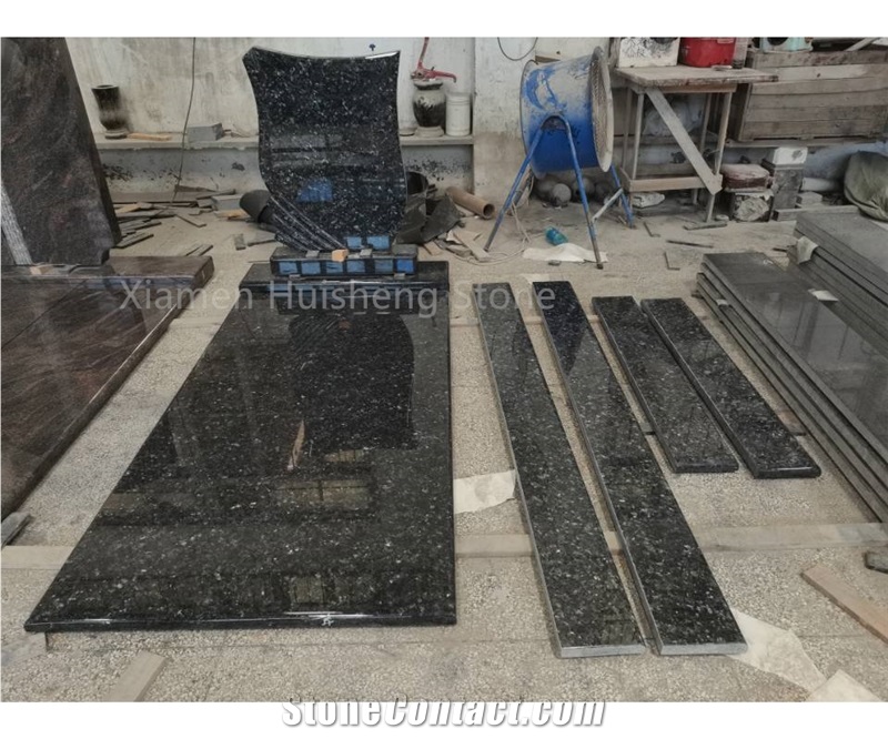 Blue Pearl Granite Monument Custom Design