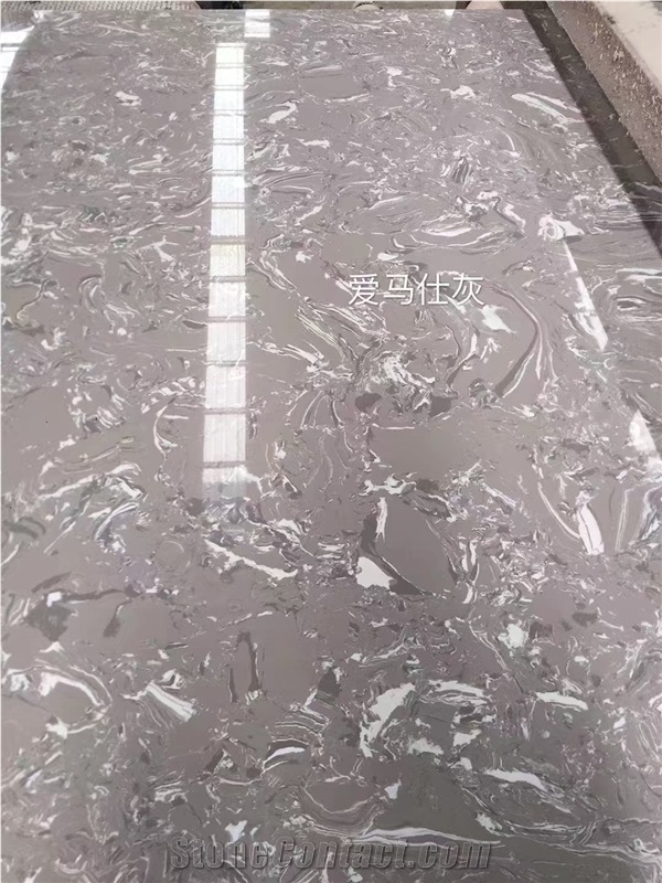 Grey Artificial Marble Slab Composite Stone Slabs