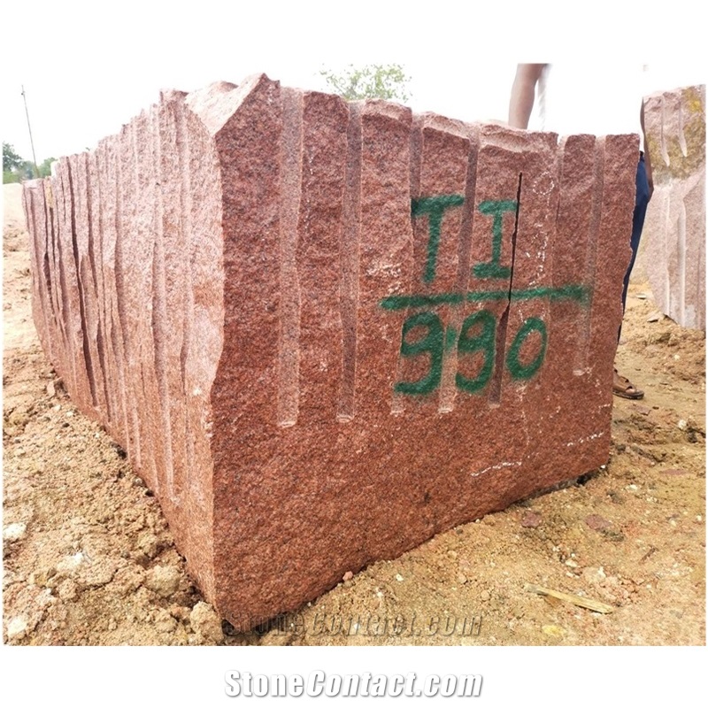 Ruby Red Granite Blocks