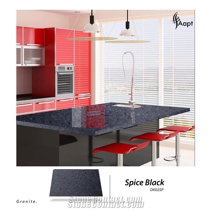 Spice Black Granite Kitchen Tops Designs