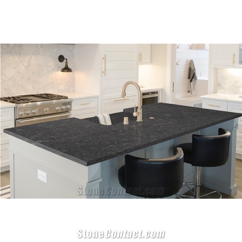 Steel Grey Granite Kitchen Counter Top Design