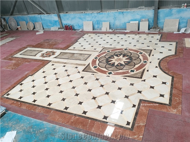 Beautiful Mosque Flooring Inlay Interior Pattern