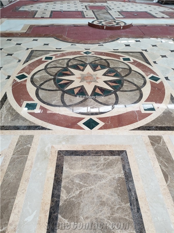 Beautiful Mosque Flooring Inlay Interior Pattern