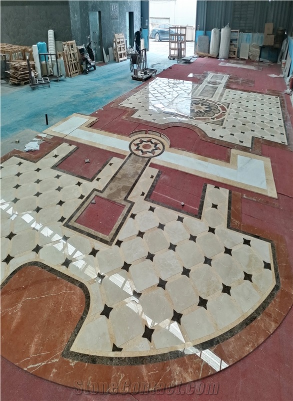 Beautiful Mosque Flooring Inlay Interior Pattern