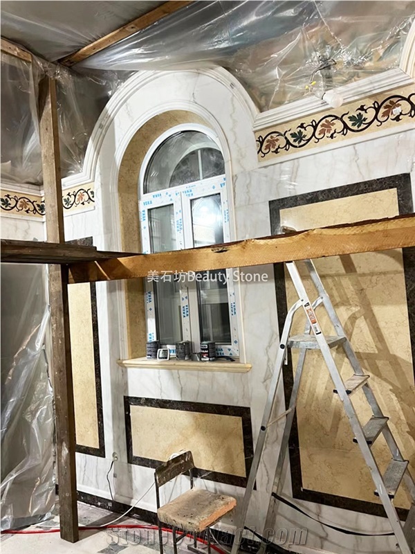 Guangxi White Waterjet Wall Pattern For Church