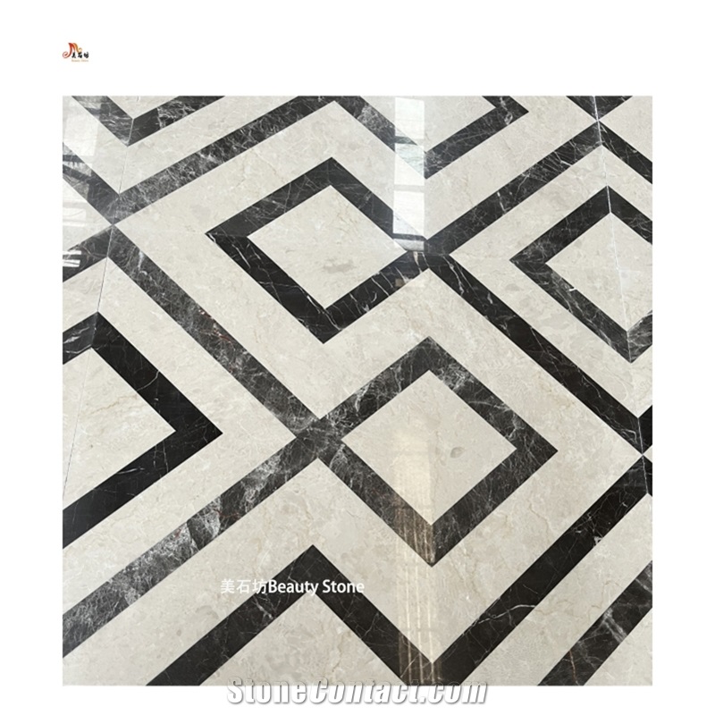 Natural Water Jet Marble Pattern Tiles For Hotel Inner Flooring