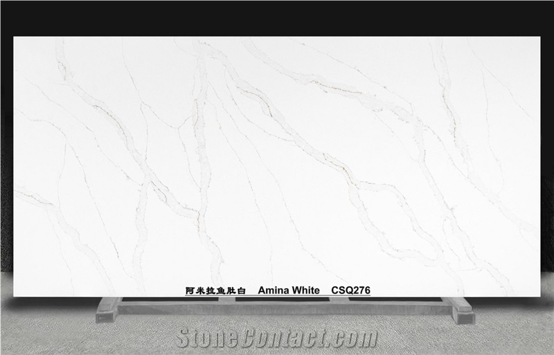 Amina White CSQ276 Quartz Slabs from China - StoneContact.com