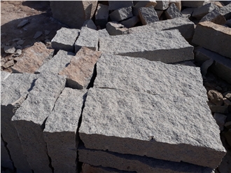 Pink Granite Cobblestone, Pavers, Cubestone