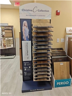 Wood Floor Display, Timber Waterfall Stand Rack