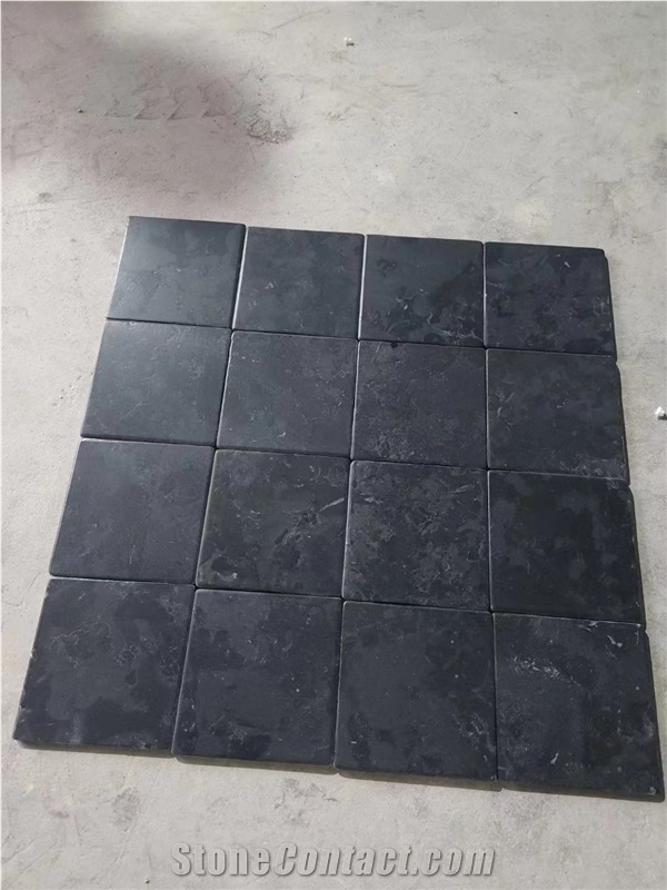 High Quality Polished Black Limestone Tiles