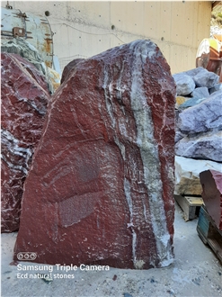 Aegean Bordeaux Marble Rock Gravestone