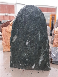 Green Candy Marble Rock Headstone
