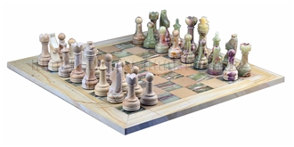 Jasper & Green Onyx Chess Set Stone Gifts