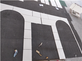 GOLDTOP White Limestone Slabs For Apartment Floor