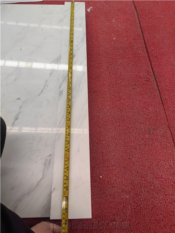 Tops Polished Volakas White Marble Kitchen Countertop