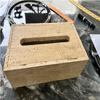 Beige Travertine Tissue Box Home Decor Products