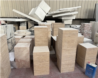 Medium Beige Travertine Custom Furnitures