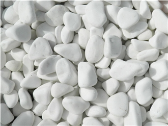 Sivec White Marble Tumbled Pebble Stone, Crushed