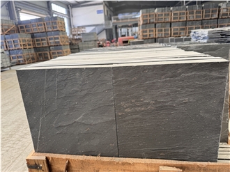 Black Slate Cut-To-Sized Tiles For Flooring