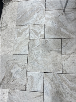 Brushed Spa Grey Quartzite French Pattern For Kitchen Floor