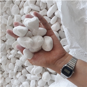 Super White Tumbled Pebbles Like Snow For Landscaping