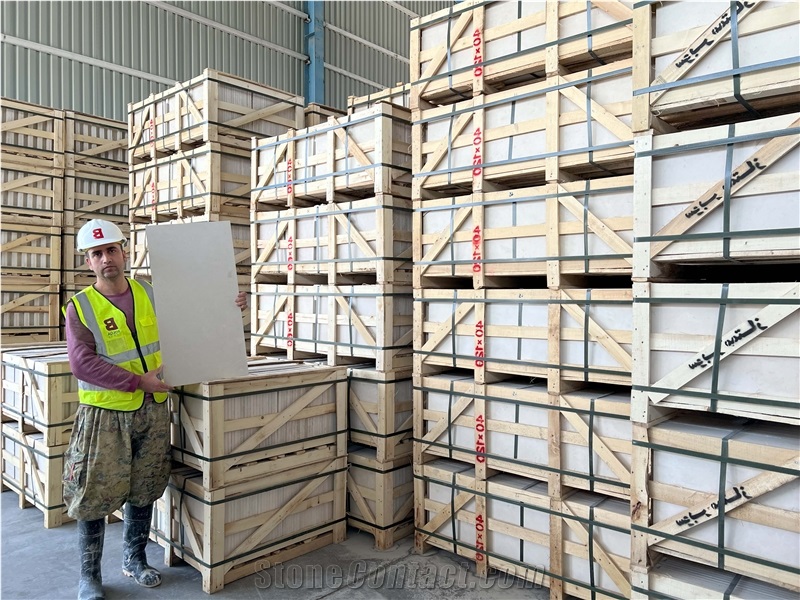 Iran White Limestone Tiles --  BLANCO