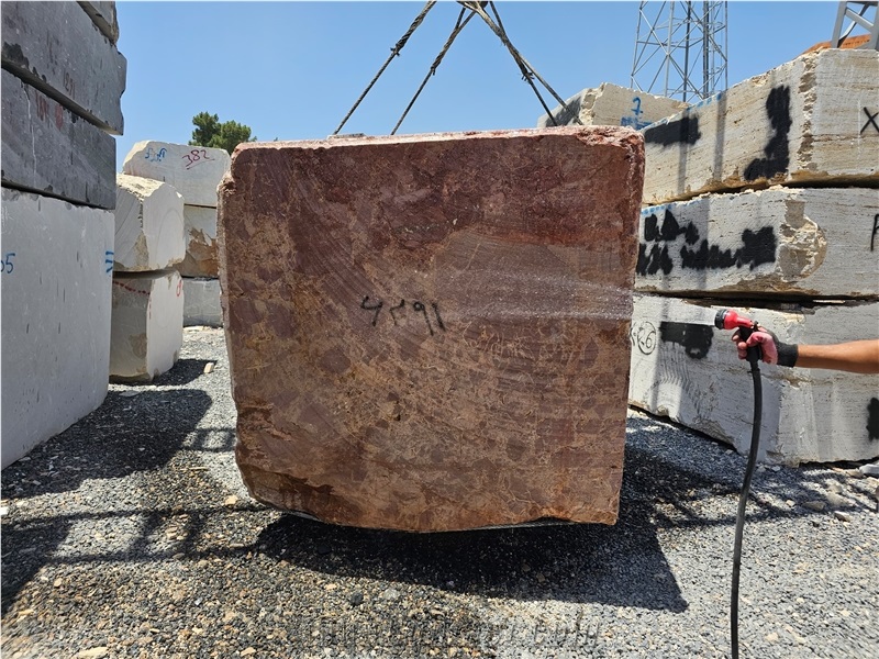 Rosso Imperial Marble Blocks