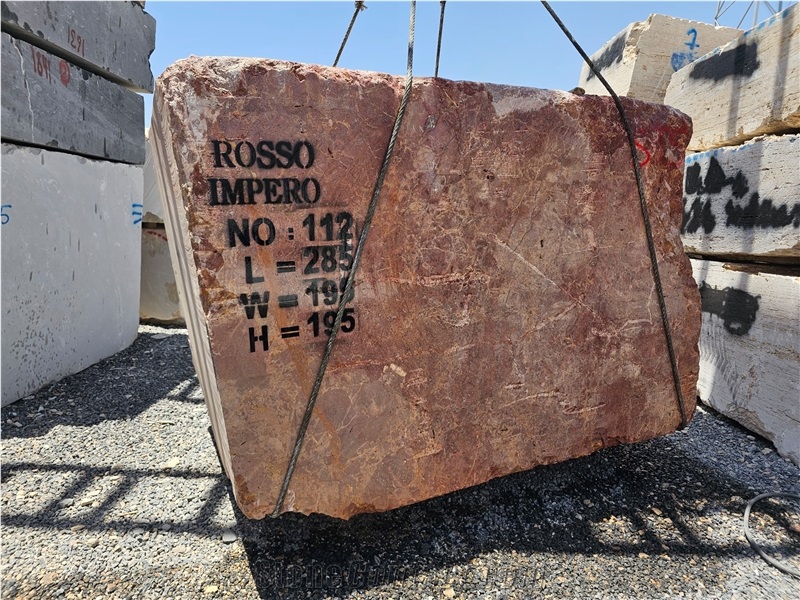 Rosso Imperial Marble Blocks