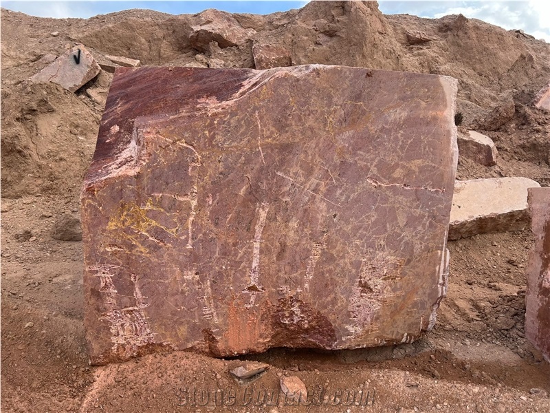 Rosso Imperial Marble Blocks