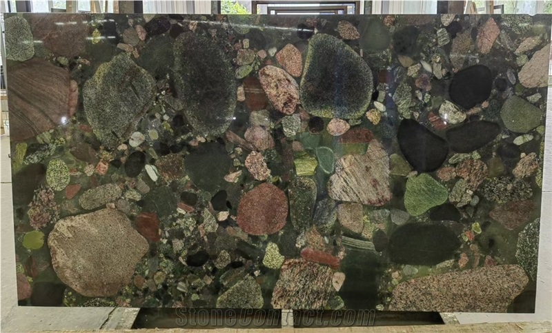 Colourful Four Season Green Granite Slabs