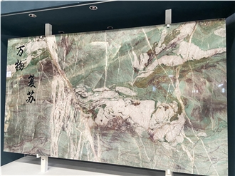 Moldavite Crystal Quatzite Slabs