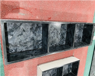 Versace Black Granite 13X20" Niche For Bathroom Design
