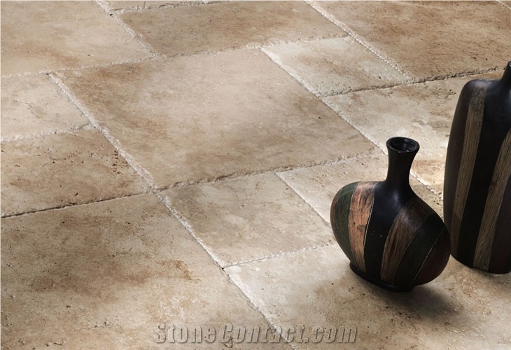 Classic Travertine Chipped Edge Antique Finish French Pattern