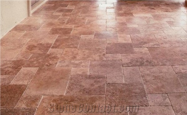Red Travertine French Pattern Tiles