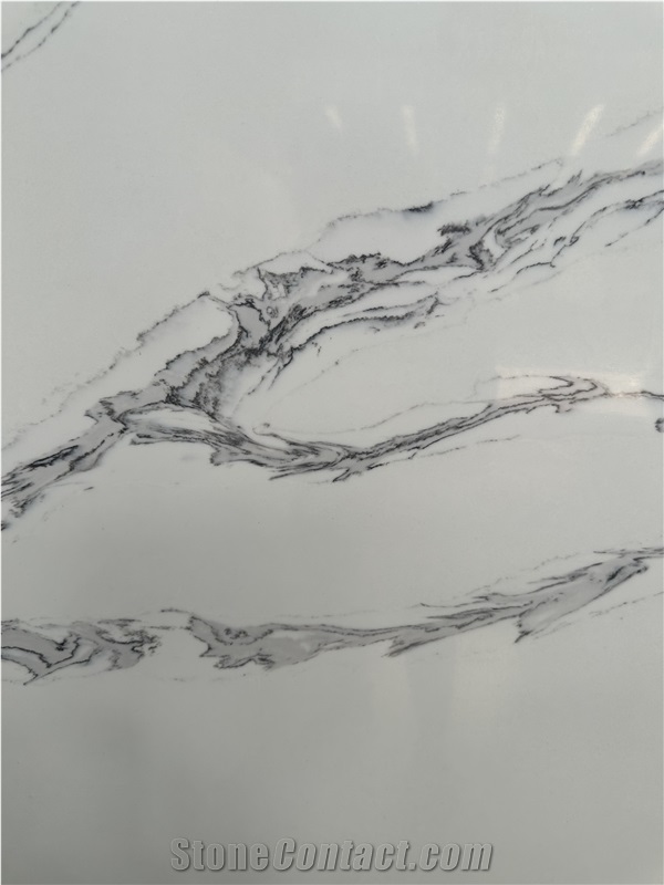 Calacatta 2Cm Quartz Tiles For Kitchen from China - StoneContact.com