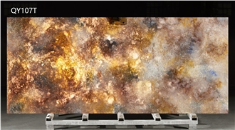 Beautiful Fireworks Color Artificial Background Quartz Slabs
