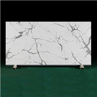 China Shining Snow Mountain White Engineering Quartz Slabs