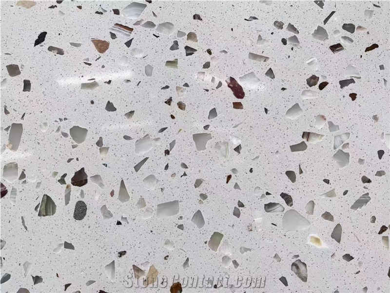 Colorful Glass Patterns Terrazzo Tile