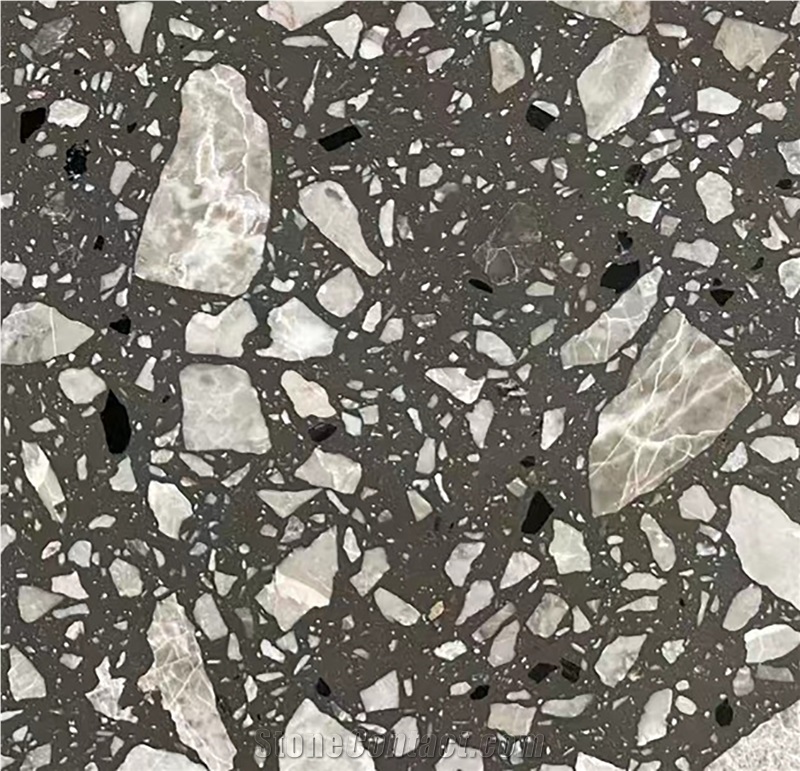 Gray Is Durable And Cheap Terrazzo Tiles