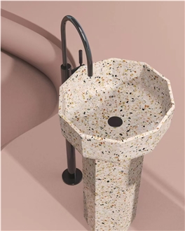 Highly Designed White Terrazzo Artificial Stone Basin