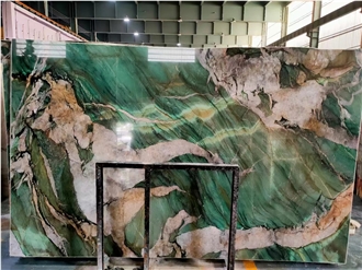 Luxury Royal Amazon Green Quartzite Slabs Background Wall